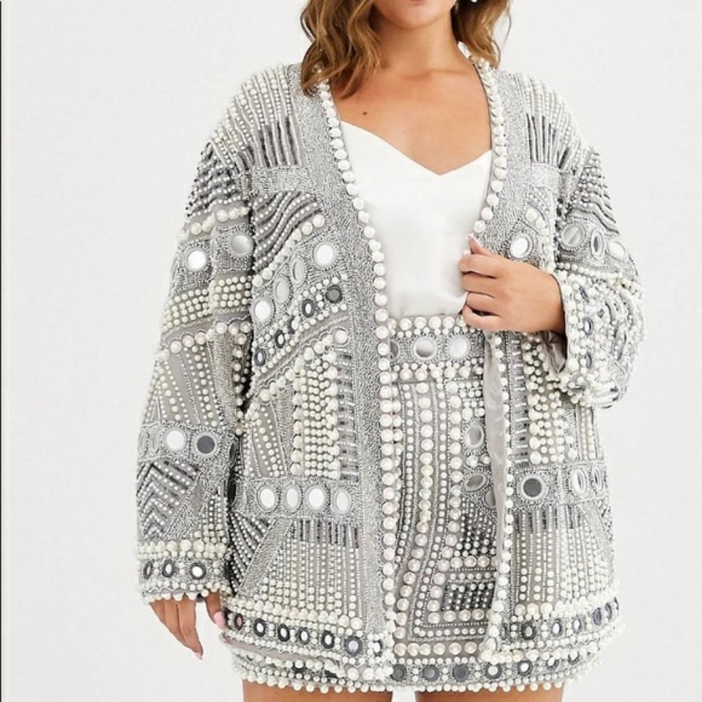 ASOS pearl and beaded jacket